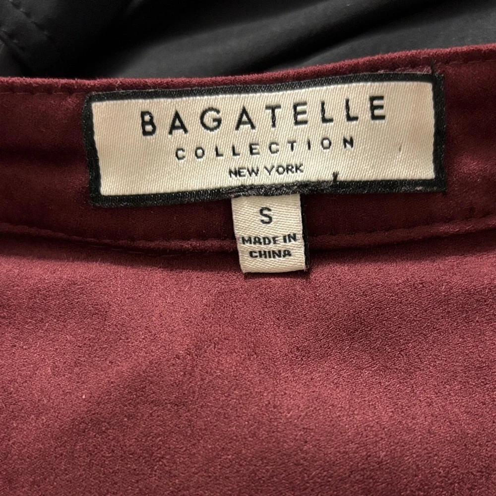 Bagatelle Sz Small Maroon Top Blouse Button Up Down Corset Style Sexy Balloon - Picture 3 of 13